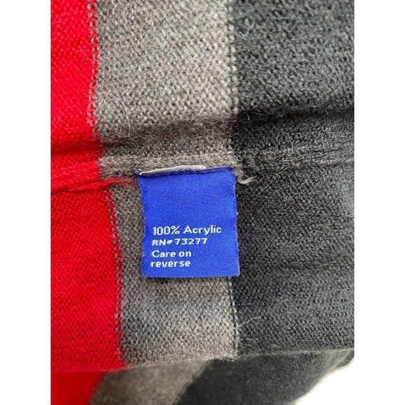 Apt 9 Fit & Flare Dress Women's MEDIUM Black Red‎ Gray Long-Sleeve Soft Crew - Picture 8 of 10